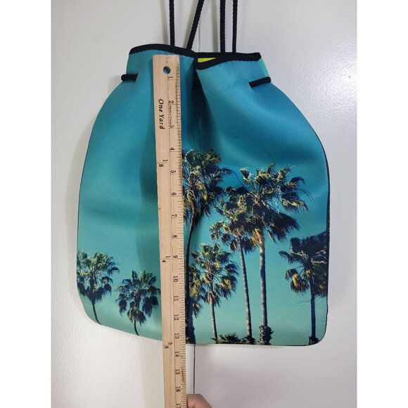 MY TAGALONGS Neoprene Cinch Beach Bag Backpack Drawstring Tropical Travel Palms - Picture 9 of 9